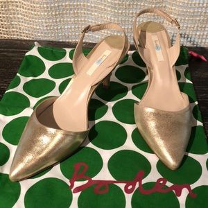 SOLD Boden New in Box Gold Slingbacks
